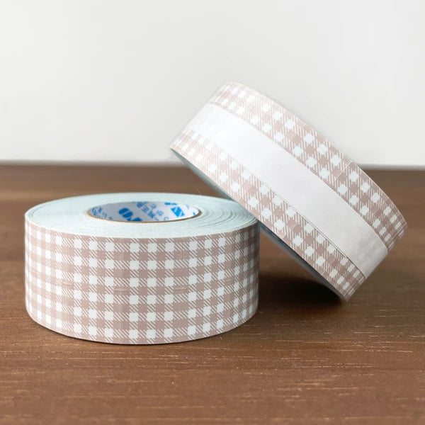 STAMP MARCHE Labeler Sticker Gingham Check - Dusty Pink