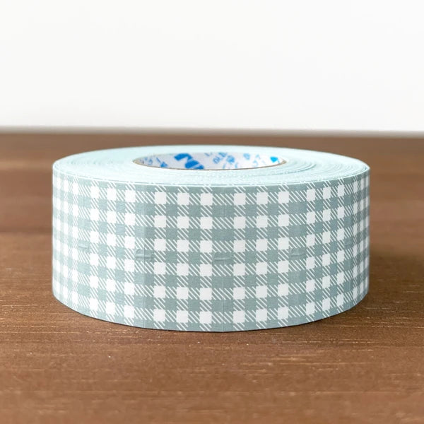 STAMP MARCHE Labeler Sticker Gingham Check - Dusty Blue