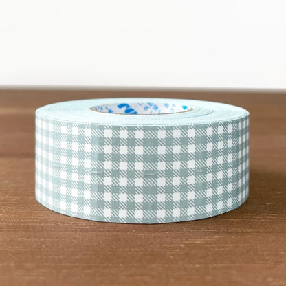 STAMP MARCHE Labeler Sticker Gingham Check - Dusty Blue