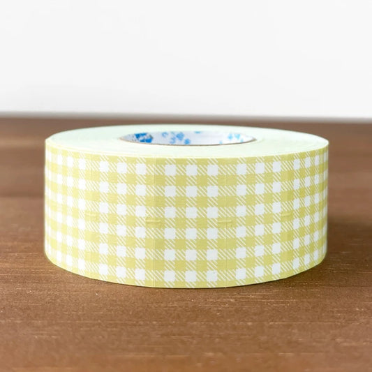 STAMP MARCHE Labeler Sticker Gingham Check - Dusty Yellow