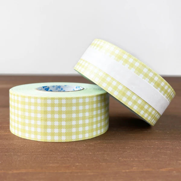 STAMP MARCHE Labeler Sticker Gingham Check - Dusty Yellow