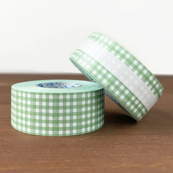 STAMP MARCHE Labeler Sticker Gingham Check - Dusty Green