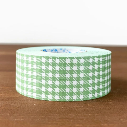 STAMP MARCHE Labeler Sticker Gingham Check - Dusty Green