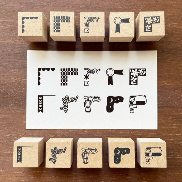 STAMP MARCHE Corner Decoration Rubber Stamp Collection