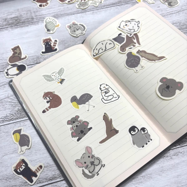 SEAL-DO PRINTING Banana Paper Flake Stickers - Snowy Owl