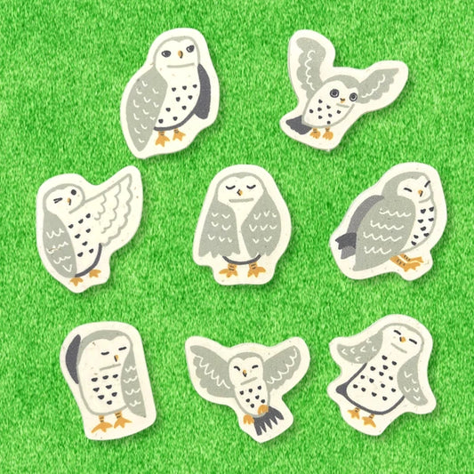 SEAL-DO PRINTING Banana Paper Flake Stickers - Snowy Owl