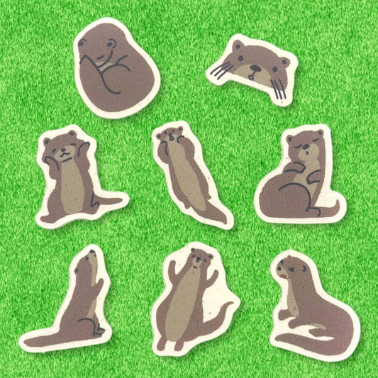 SEAL-DO PRINTING Banana Paper Flake Stickers - Japanese River Otter