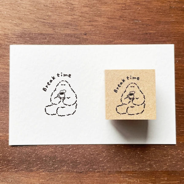 STAMP MARCHE Yeti-kun Illustration Rubber Stamp - Break Time