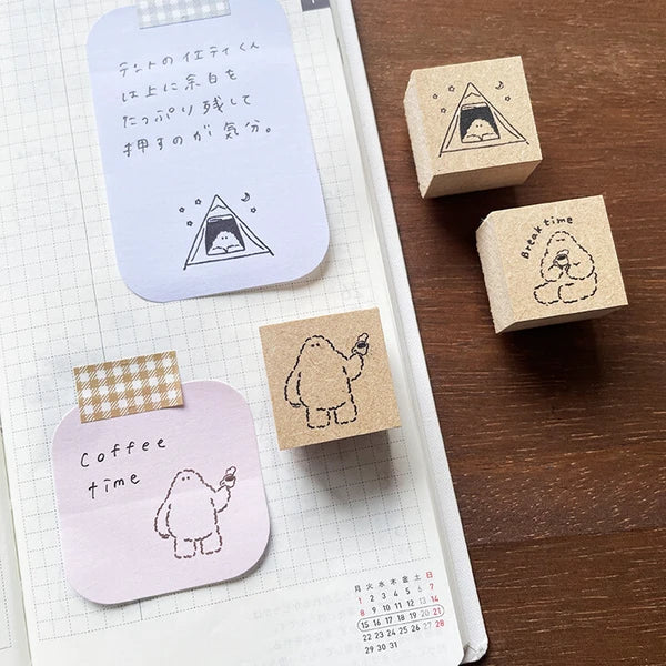 STAMP MARCHE Yeti-kun Illustration Rubber Stamp - Nap