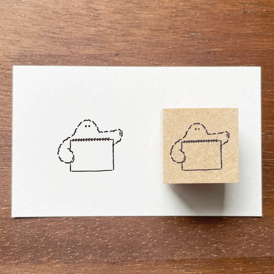 STAMP MARCHE Yeti-kun Illustration Stamp - Hitchhiking