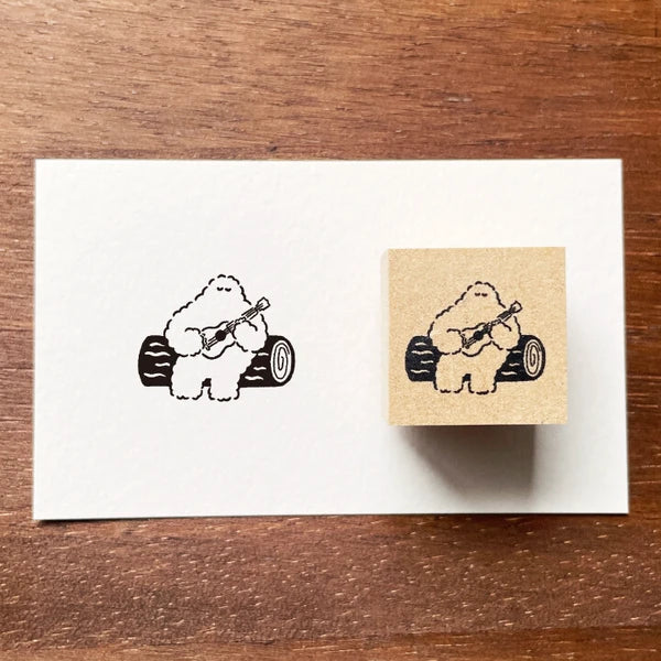 STAMP MARCHE Yeti-kun Illustration Rubber Stamp - Ukulele