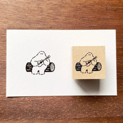 STAMP MARCHE Yeti-kun Illustration Rubber Stamp - Ukulele