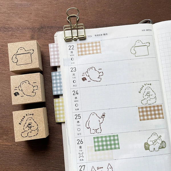 STAMP MARCHE Yeti-kun Illustration Stamp - Slow Day
