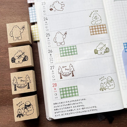 STAMP MARCHE Yeti-kun Illustration Stamp - Slow Day