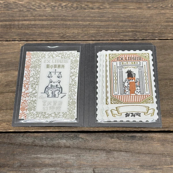 SEAL-DO PRINTING Letterpress Bookplate Stickers - Cat Office