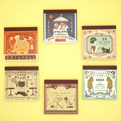Kinose Printing Retro Days Retro Circus Block Memo Pad