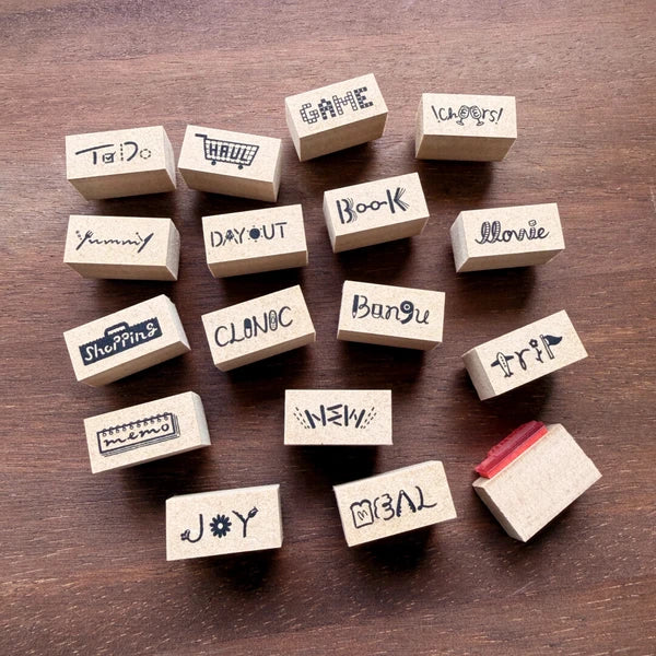 STAMP MARCHE Typographic Heading Rubber Stamp Collection