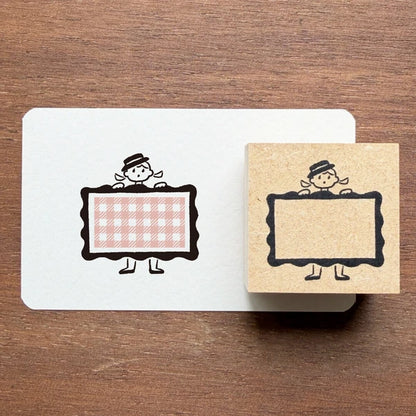 STAMP MARCHE Labetomo Rubber Stamp - Frame and Girl