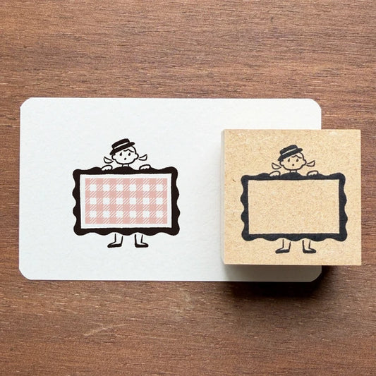 STAMP MARCHE Labetomo Rubber Stamp - Frame and Girl