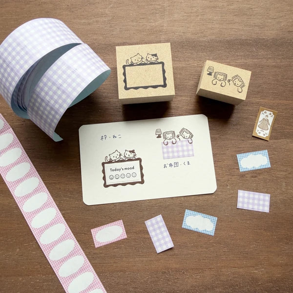 STAMP MARCHE Labetomo Rubber Stamp - Frame and Cat