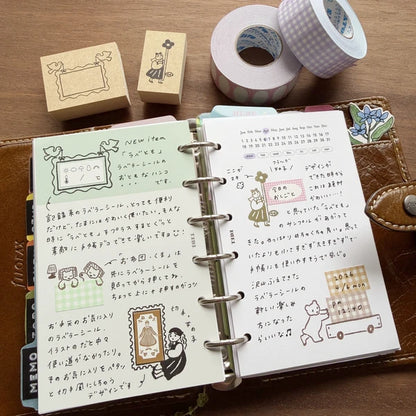 STAMP MARCHE Labetomo Rubber Stamp - Postage Stamp and Girl