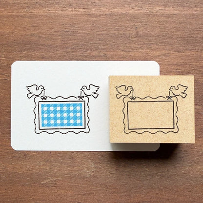 STAMP MARCHE Labetomo Rubber Stamp - Frame and Bird
