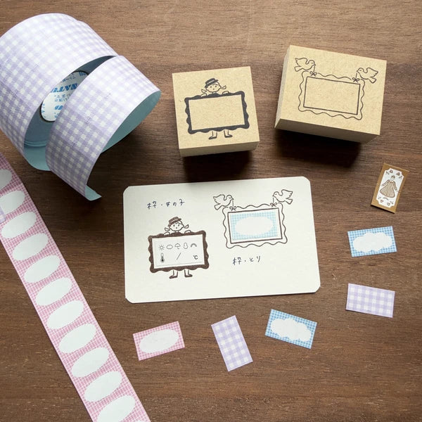 STAMP MARCHE Labetomo Rubber Stamp - Frame and Bird