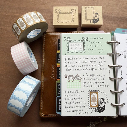 STAMP MARCHE Labetomo Rubber Stamp - Cart and Bear