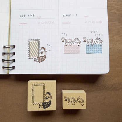 STAMP MARCHE Labetomo Rubber Stamp - Bed and Bear
