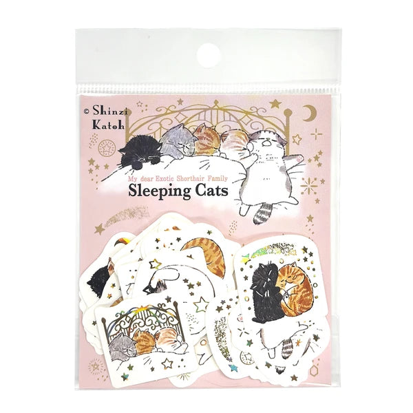 SEAL-DO PRINTING Kirapika Foil Flake Stickers - Sleeping Cats - Additional product image