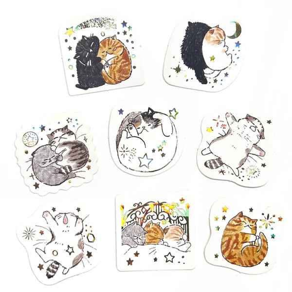 SEAL-DO PRINTING Kirapika Foil Flake Stickers - Sleeping Cats - Additional product image