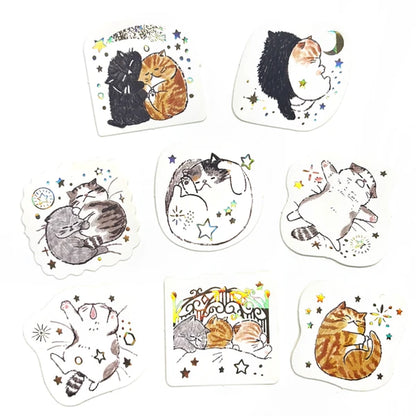 SEAL-DO PRINTING Kirapika Foil Flake Stickers - Sleeping Cats - Additional product image