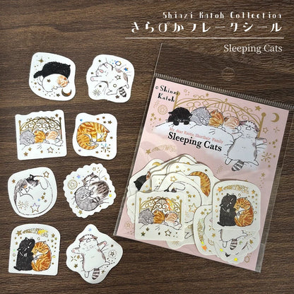 SEAL-DO PRINTING Kirapika Foil Flake Stickers - Sleeping Cats - Additional product image
