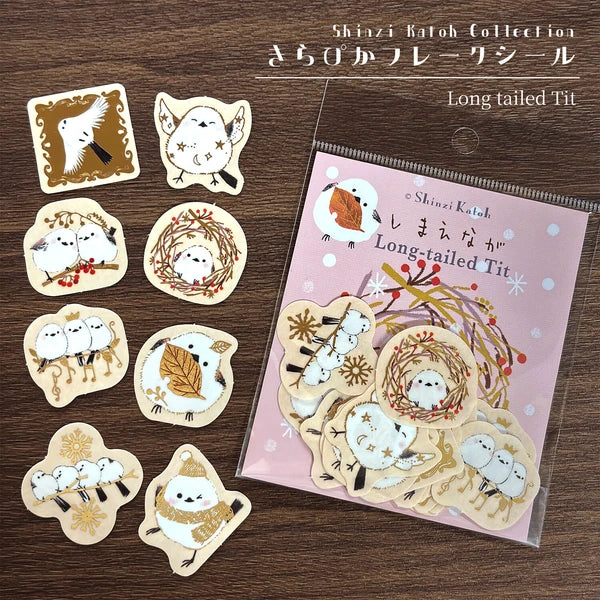 SEAL-DO PRINTING Kirapika Foil Flake Stickers - Long-Tailed Tit - Additional product image