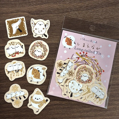 SEAL-DO PRINTING Kirapika Foil Flake Stickers - Long-Tailed Tit - Wholesale Pack