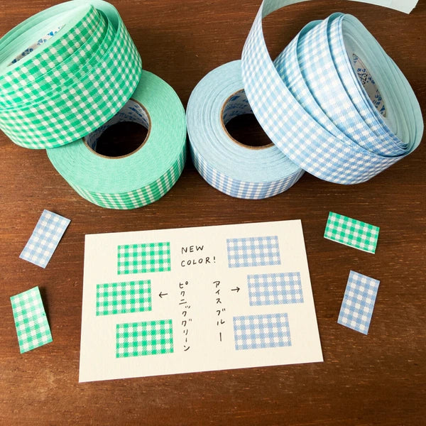 STAMP MARCHE Labeler Sticker Gingham Check - Picnic Green