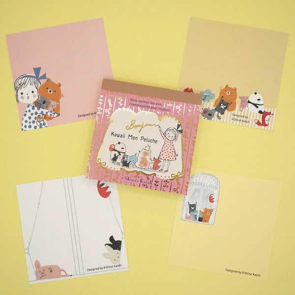 Kinose Printing Kawaii Mon Peluche Bonjour Block Memo Pad