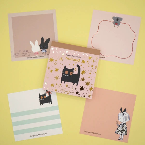 Kinose Printing Kawaii Mon Peluche Noiraud Block Memo Pad