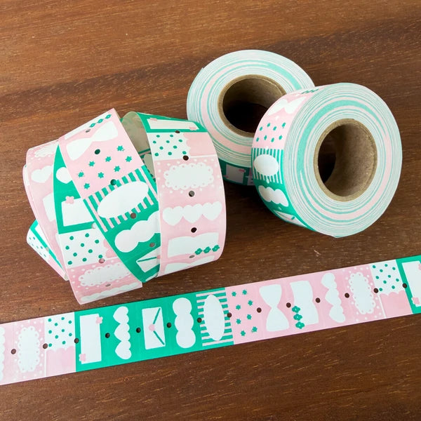 STAMP MARCHE Labeler Sticker POP Mix 01 - Green x Pink
