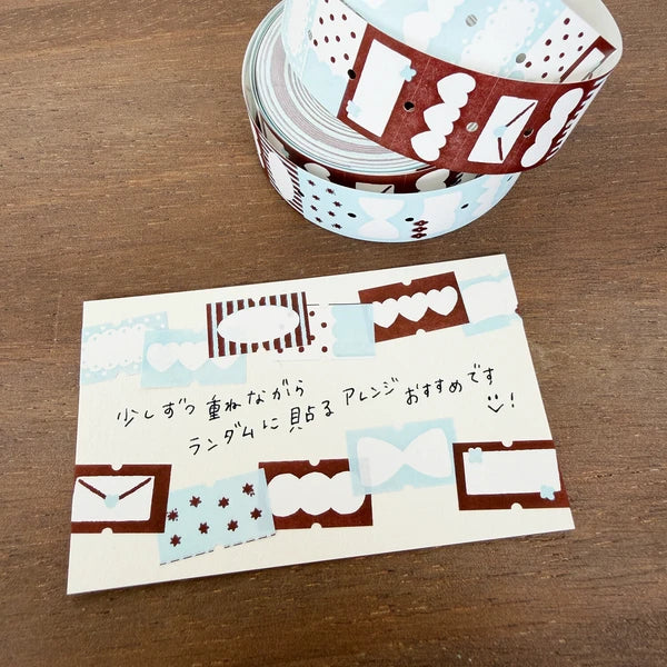 STAMP MARCHE Labeler Sticker POP Mix 02 - Brown x Blue