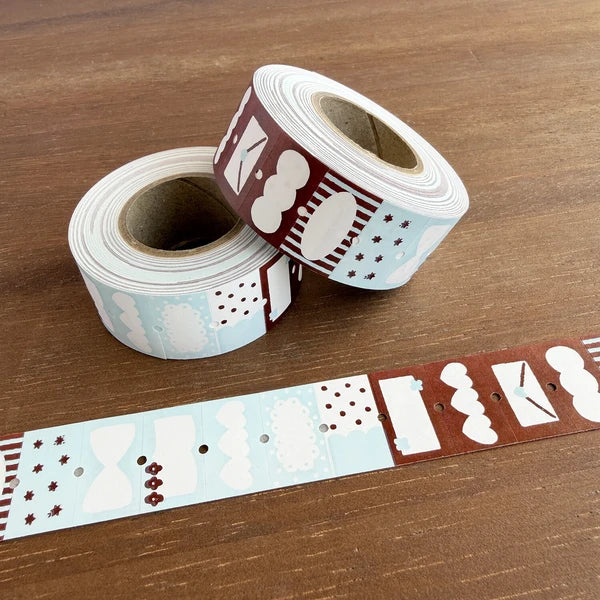 STAMP MARCHE Labeler Sticker POP Mix 02 - Brown x Blue