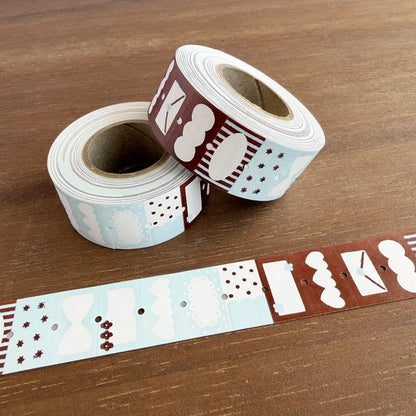 STAMP MARCHE Labeler Sticker POP Mix 02 - Brown x Blue