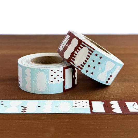 STAMP MARCHE Labeler Sticker POP Mix 02 - Brown x Blue
