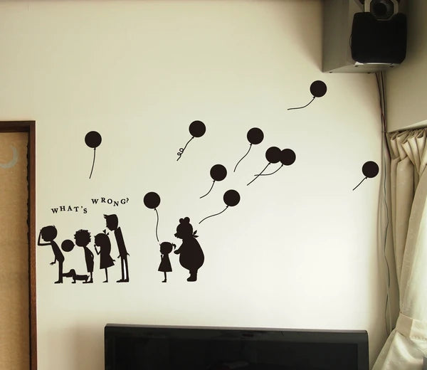 SEAL-DO PRINTING Wall Art Sticker - What's Wrong L Black