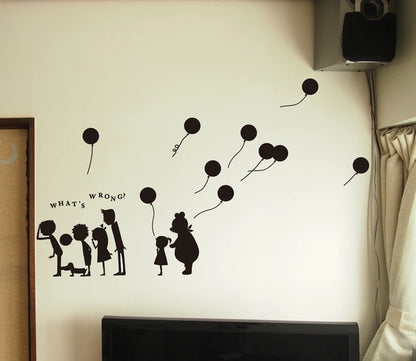 SEAL-DO PRINTING Wall Art Sticker - What's Wrong L Black