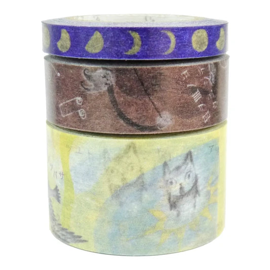 SEAL-DO PRINTING A Story 3-Roll Masking Tape Set - Miyazawa Kenji Set B