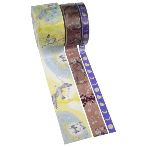 SEAL-DO PRINTING A Story 3-Roll Masking Tape Set - Miyazawa Kenji Set B