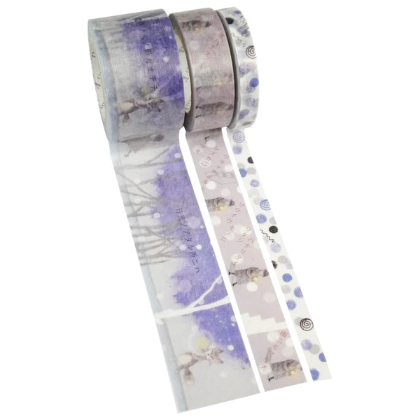 SEAL-DO PRINTING A Story 3-Roll Masking Tape Set - Miyazawa Kenji Set C