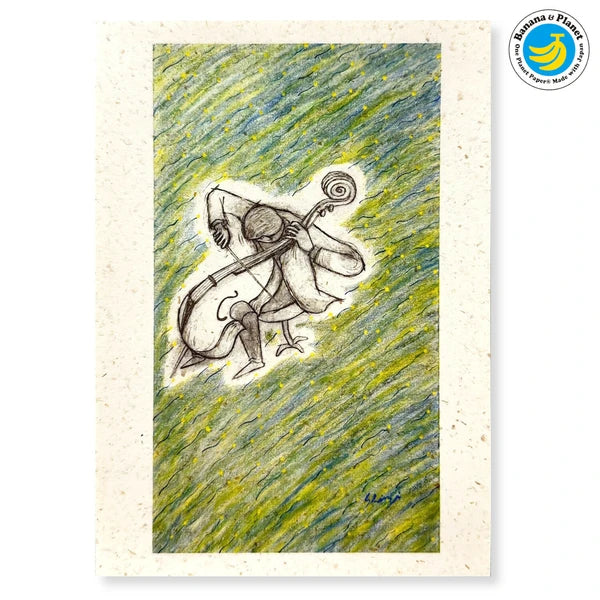SEAL-DO PRINTING Banana Paper Postcard - Gauche the Cellist