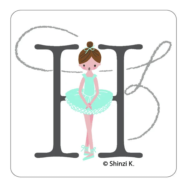 SEAL-DO PRINTING Ballet Stamp Initial Sticker - H